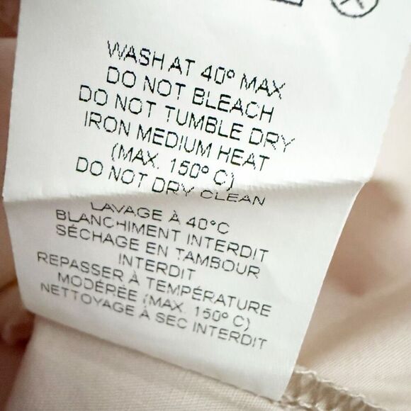 DÈLUC | Beige Light Tan Nude Short Sleeve Collared Pullover Top Blouse | Large - Picture 8 of 8